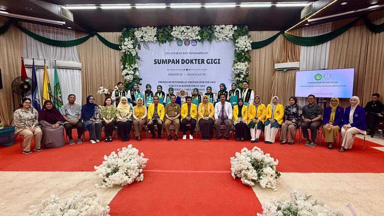 Langkah Baru Pengabdian, FKG Universitas Mulawarman Mengukuhkan  Dokter Gigi Angkatan XII